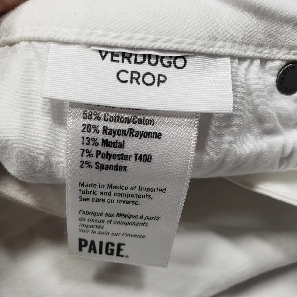 Paige Jeans Womens 31 White Verdugo Cropped Distressed NWT